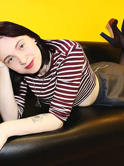 White teen black hair