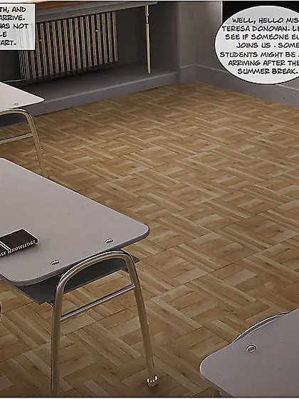 Art shows blonde teen