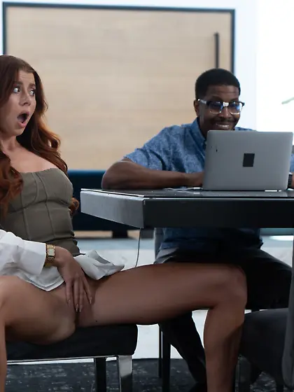 Stella Luxx rides big black cock with a smile on her face