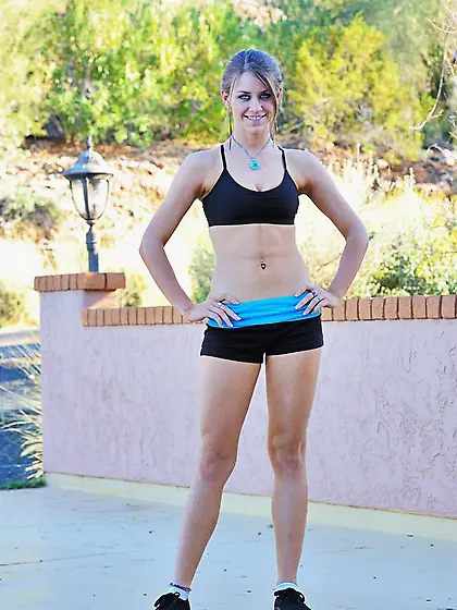 Delilah Blue is a naughty teen girl who loves workign out and te