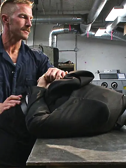 Beaded worker punishing white