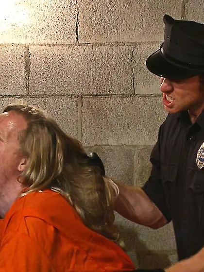 Horny cop uniform jeering