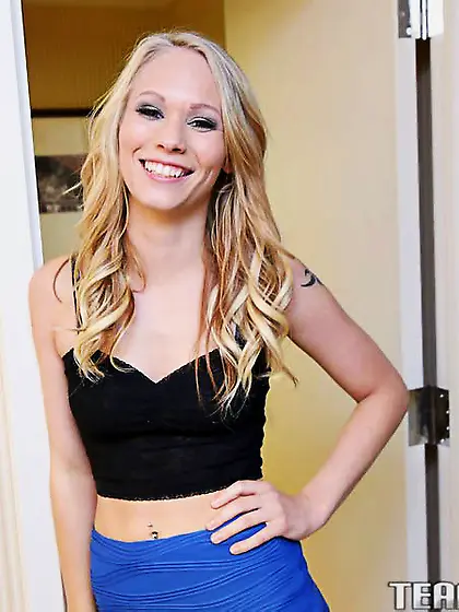 High heeled blonde blue