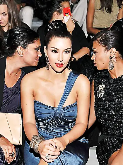 Kim Kardashian at the Vera Wang Spring 2012 style demonstrate