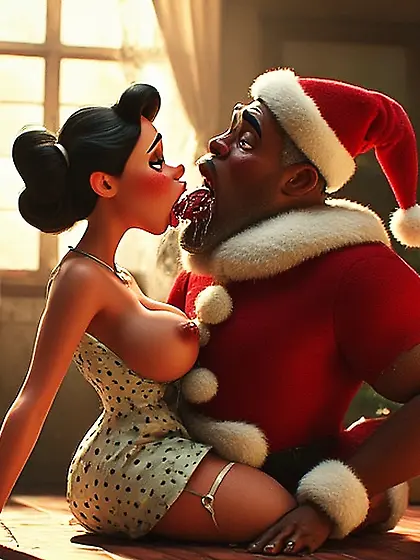 Xmas cards,  Housewives and Black Santa