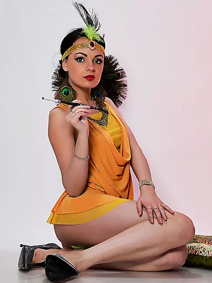 Extra cute brunette dressed