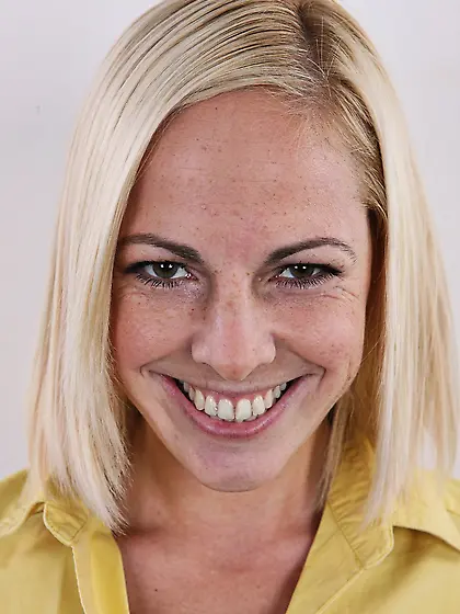 Depraved diva with flat body looks so innocently smiling in the