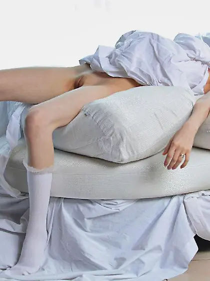 Long legged bimbo Kylie Amour is wearing nothing showing off her