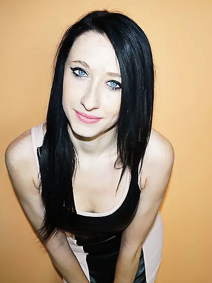 White teen black hair