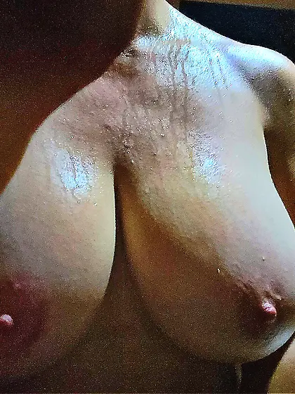 Big sweaty sauna tits,  pic she sent to my friends