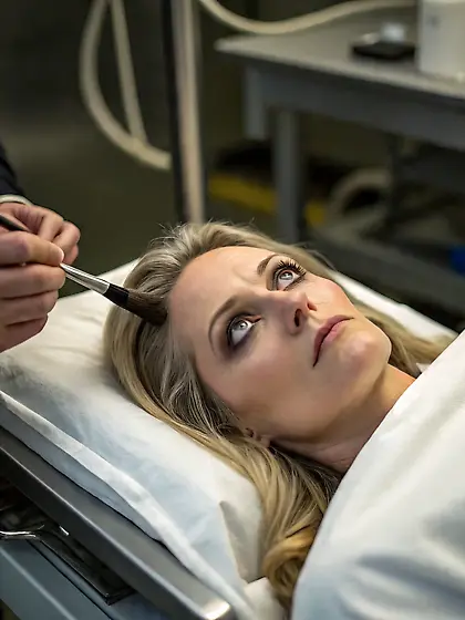 Funeral prep for woman