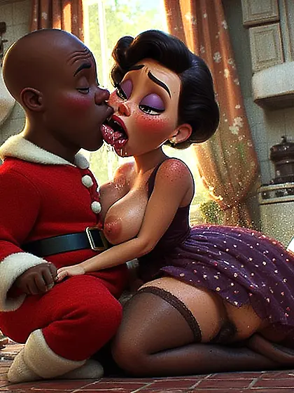 Xmas cards,  Housewives and Black Santa