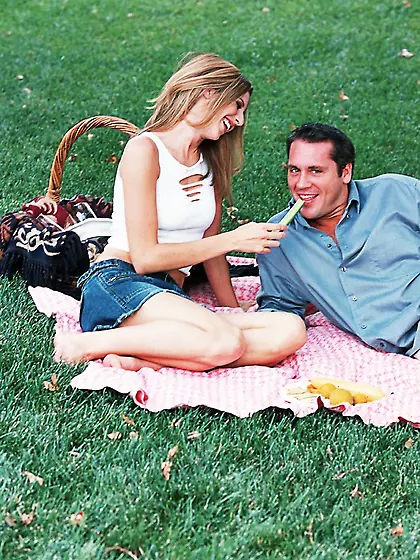 Pleasant picnic ended with deep sucking and banging action for d