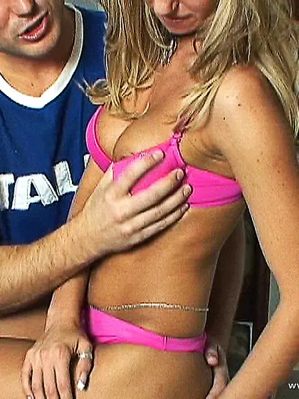 Alexa Weix takes all of her clothes off and then toys her hungry