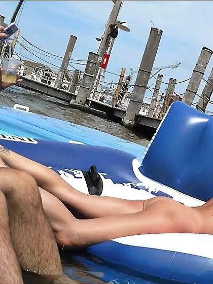 Bottomless getting photographed