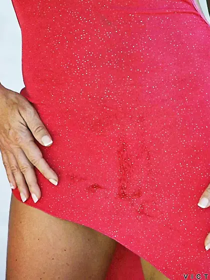 Victoria Valentino strips her sexy pink dress off and shows us h