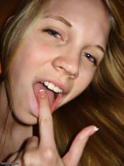 Naughty blondie Taylor True takes pics of herself in some really