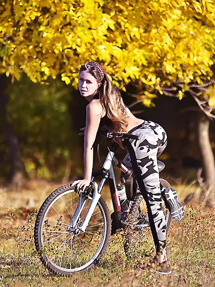 Athletic girl squirt