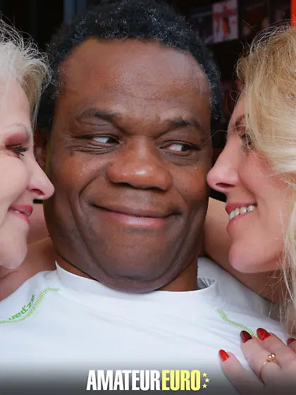 Two naughty housewives sharing a big black cock