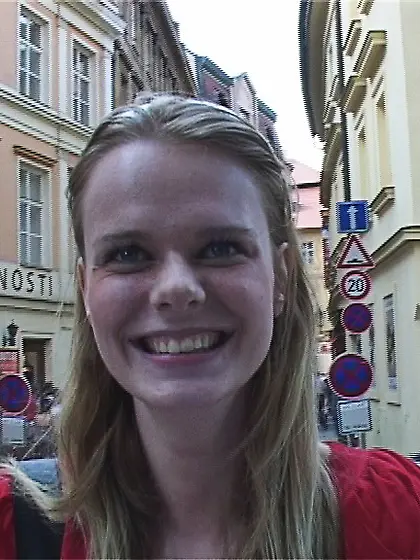 Teen brunette brown jacket