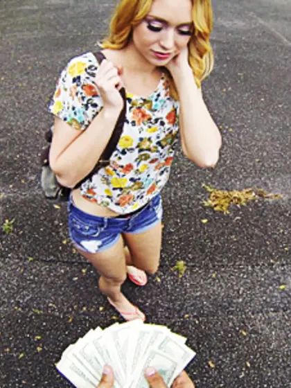 Chubby blonde teen babe