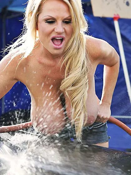 Busty brunette Loni Evans arranged the dirty threesome fuck in s