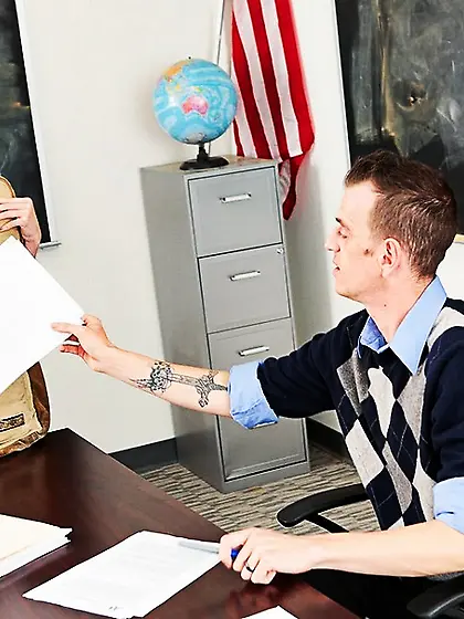 Hot blonde student submits