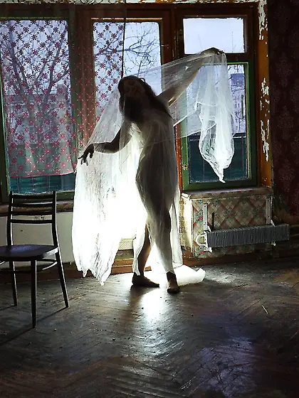 Ghost in a-maj in abandoned House