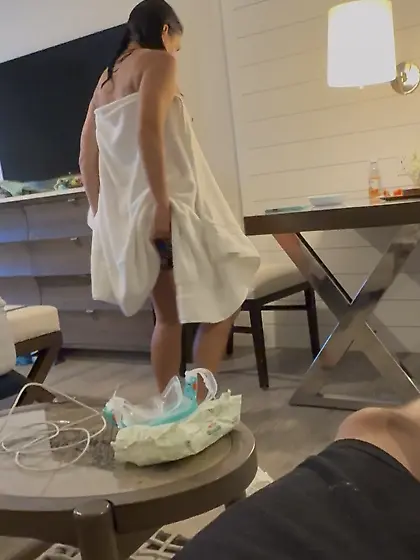 Spy girlfriend hidden cam changing