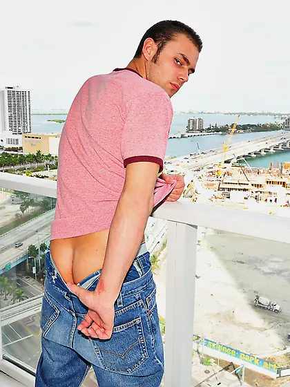 Gay jumps on a thick black cock with his...