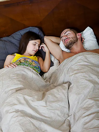 Brunette is here to suck dick and then eat his hot semen