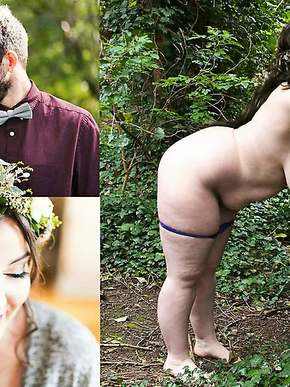 SLAMPIG BBW BRIDE before and after fat tits at wed