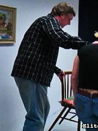 Blonde female couldn't hide her butt in the...