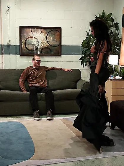 Exotic ladyboy ties guy