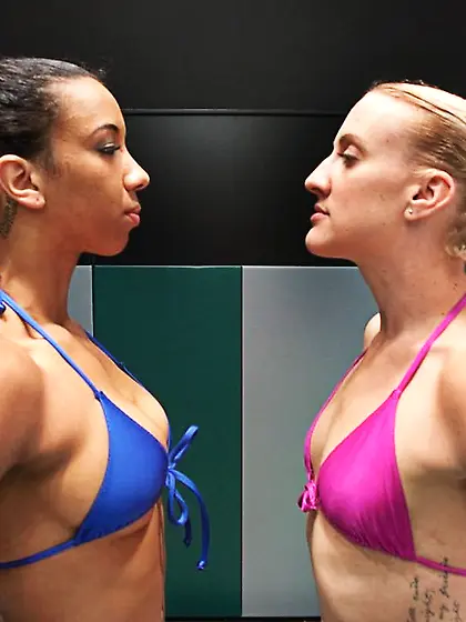 Dark haired slut fights a beautiful blonde...