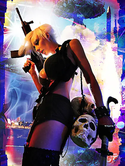 Marie Claude teases us in front of the camera in slutty black li