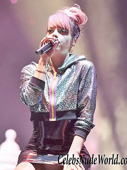 Lily Allen Pussy Upskirt At A Concert In Germany