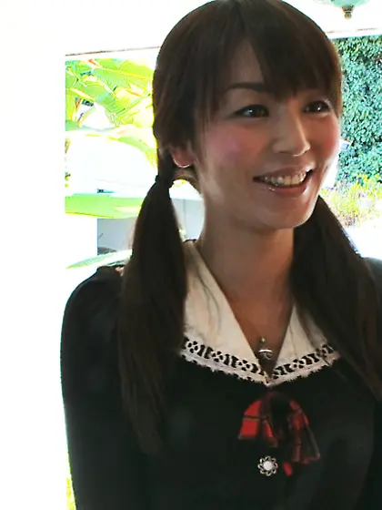 Cute pigtailed asian chick