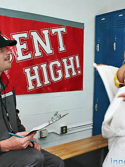 Nasty blonde yellow polka