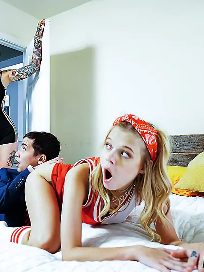 Coco Lovelock and Rocky Emerson get fucked by cocky teenager