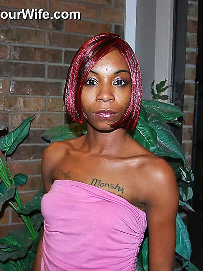 Skinny ebony mom undresses