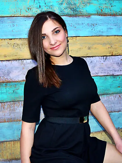 White teen with black hair and beautiful...