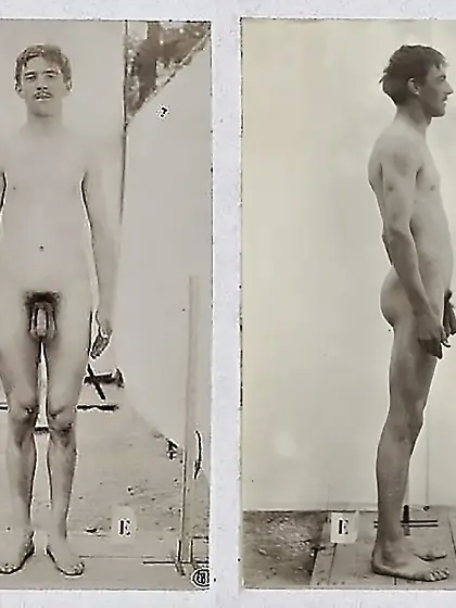 Vintage black and white male nudes