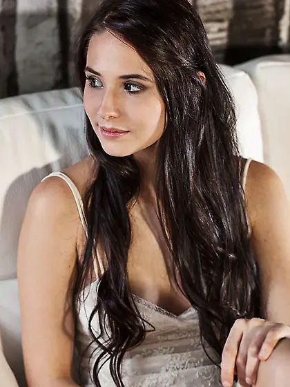 Brunette doll lacy yellow