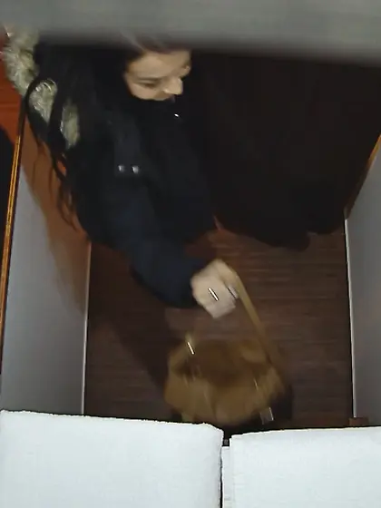 Naked brunette lying table