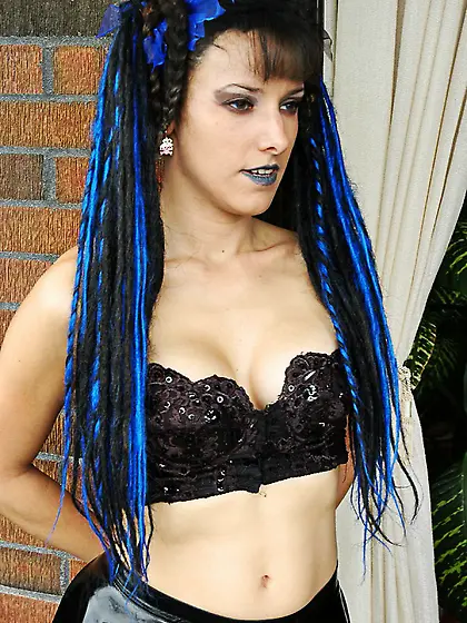 Gothic beauty blue highlights
