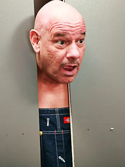 Older bald guy caught