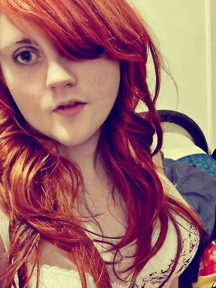 Gorgeous Redhead Crossdresser Sissy in Bra