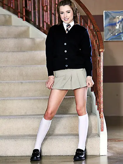 Tall college cutie Lexi Belle with long legs and wet,  hairless p