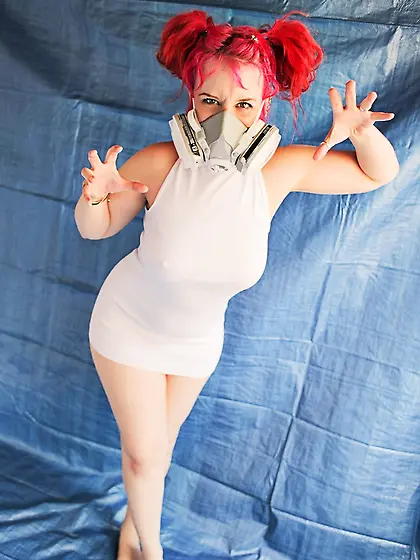 Alluring babes wearing masks